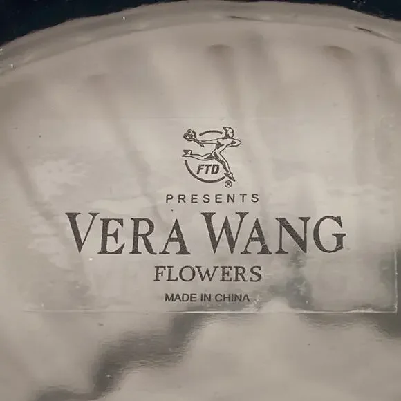 Vera Wang Smokey ribbed oval glass vase